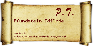 Pfundstein Tünde névjegykártya